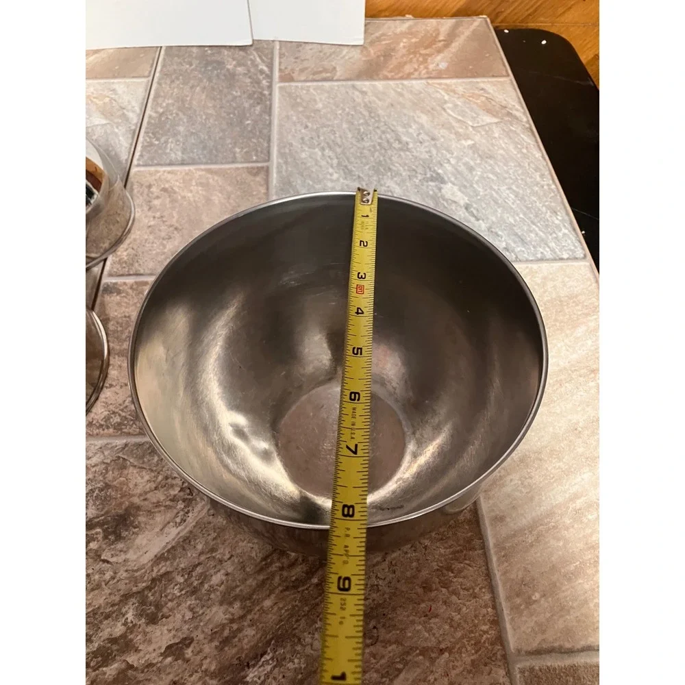 3 Piece Stainless Steel Nesting Mixing Bowl Set Polished Silver Kitchen Prep